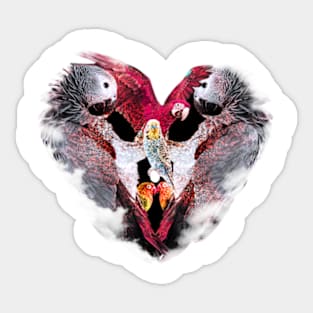 Birds Heart Sticker